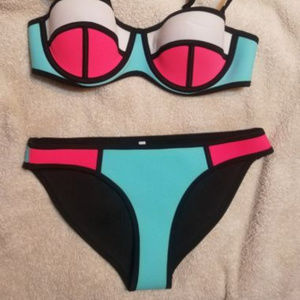 Neoprene Swimsuit Two Piece Women Triangle Bikini